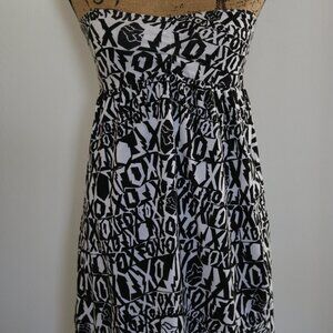 Fox Racing strapless bandeau style black and white dress/top Size M